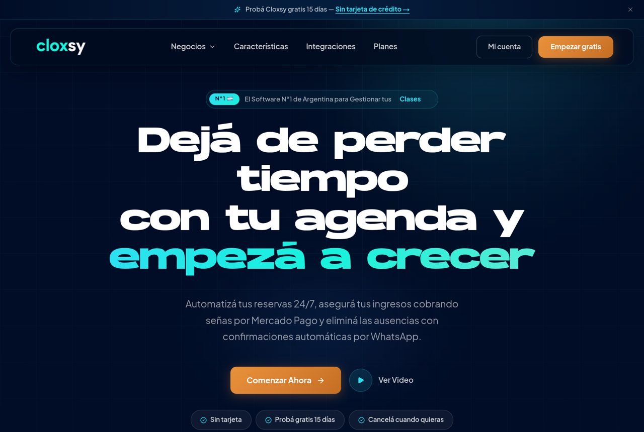Cloxsy — SaaS de gestión de turnos y reservas